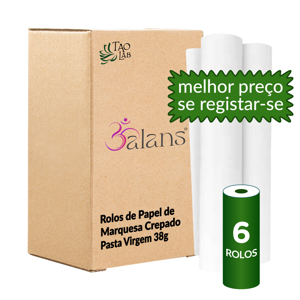 6 Rolos de Papel Crepado Marquesa - Pasta Virgem 38g (50/60cm)x(80/100m)