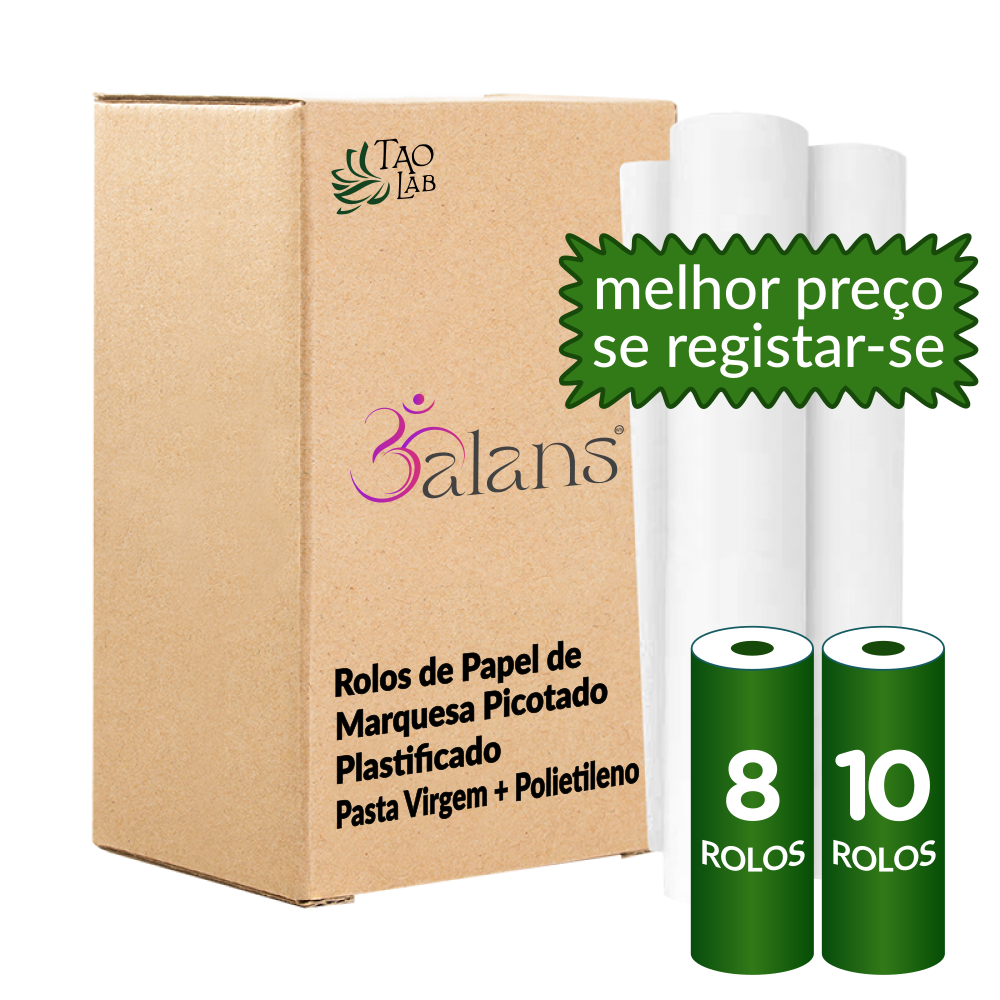 Rolos Papel Plastificado Marquesa Picotado - Pasta Virgem + Plástico (50/60cm)x100m