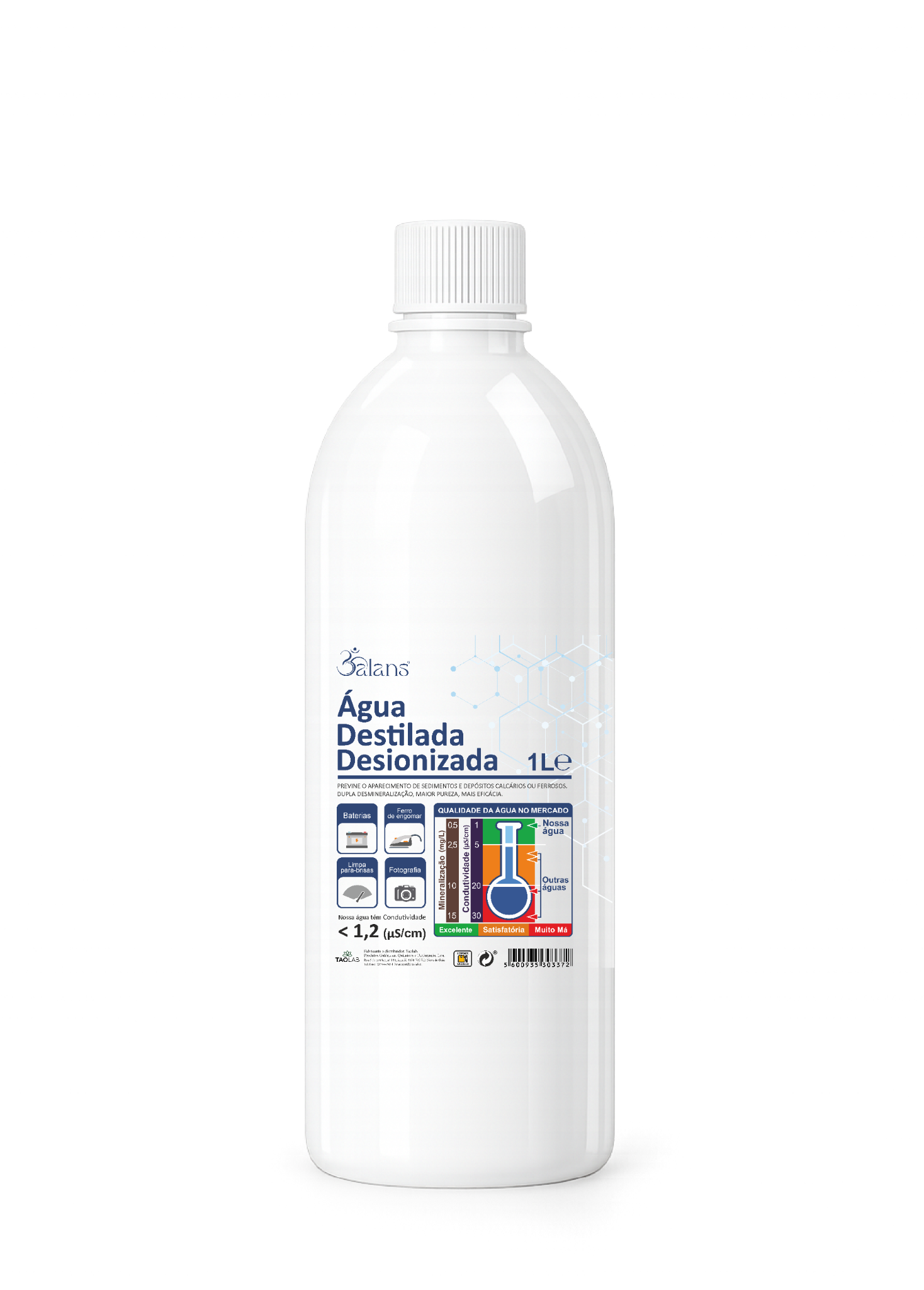 Água Destilada Desionizada 1L