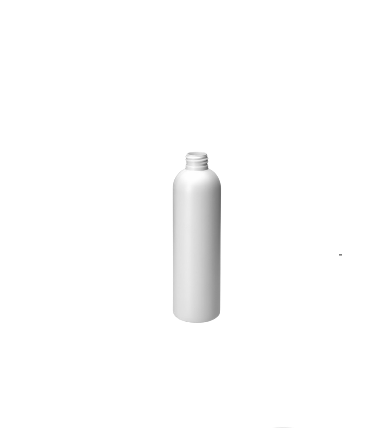 Frasco Cilíndrico 250ml D24 HDPE Branco
