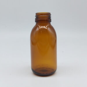 Frasco de 100ml Vidro âmbar com tampa PP inviolável