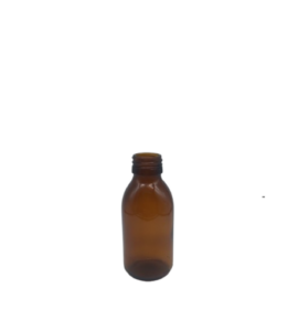 Frasco de 125ml vidro âmbar com tampa PP inviolável