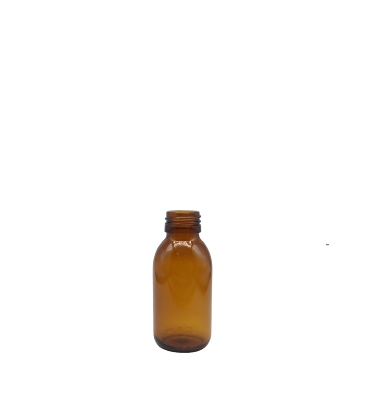 Frasco de 100ml Vidro âmbar com tampa PP inviolável