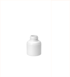 Frasco Cilíndrico 60ml D24 HDPE Branco