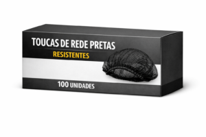 Caixa Toucas pretas de rede resistentes 100un.